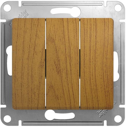 Выключатель без рамки Systeme Electric Glossa 3-кл. дерево фото Выключатель без рамки Systeme Electric Glossa 3-кл. дерево картинка